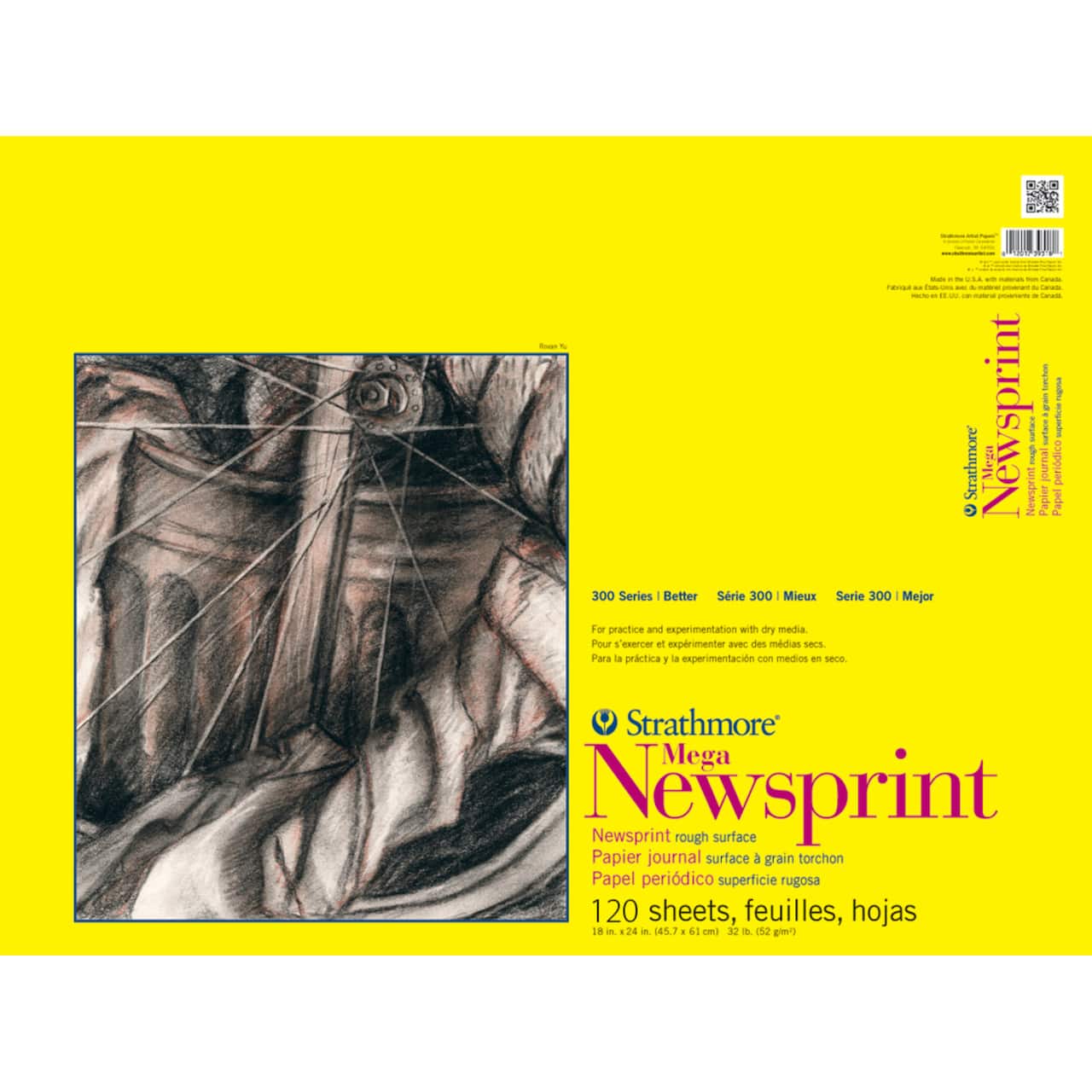 Strathmore&#xAE; 300 Series Newsprint Paper Pad, 18&#x22; x 24&#x22;